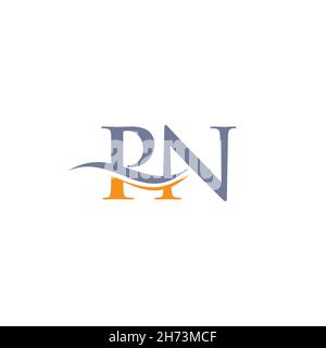Initial PN letter linked logo vector template. Swoosh letter PN logo design. PN Logo design vector Stock Vector