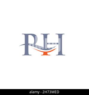 Water Wave PH Logo Vector. Swoosh Letter PH Logo Design for business and company identity. Stock Vector