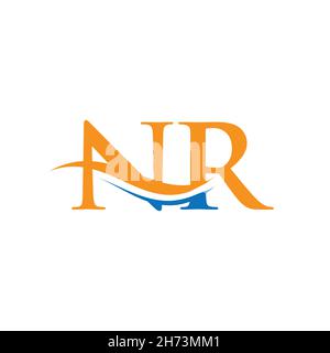 Initial linked letter NR logo design. Modern letter NR logo design vector with modern trendy Stock Vector