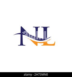 NL Letter Linked Logo for business and company identity. Initial Letter NL Logo Vector Template. Stock Vector