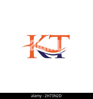 Initial KT letter Logo Design vector Illustration. Abstract Letter KT ...