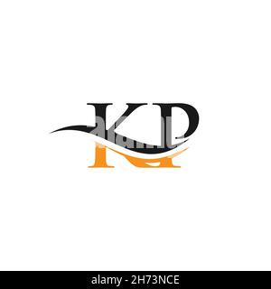 Initial KP letter linked logo vector template. Swoosh letter KP logo design. KP Logo design vector Stock Vector