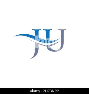 JU Letter Linked Logo for business and company identity. Initial Letter JU Logo Vector Template. Stock Vector