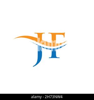JF Letter Linked Logo for business and company identity. Initial Letter JF Logo Vector Template. Stock Vector