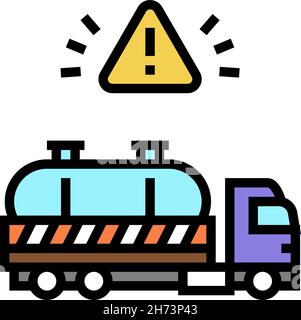 hazardous waste transporter color icon vector illustration Stock Vector
