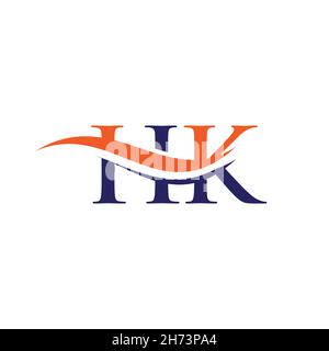 HK Letter Linked Logo for business and company identity. Initial Letter HK Logo Vector Template. Stock Vector