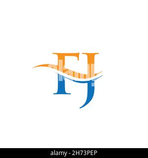 Initial linked letter FJ logo design. Modern letter FJ logo design vector with modern trendy Stock Vector