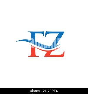 Monogram letter FZ logo design Vector. FZ letter logo design with modern trendy Stock Vector