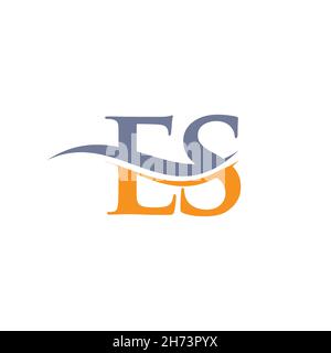 ES Letter Linked Logo for business and company identity. Initial Letter ES Logo Vector Template. Stock Vector