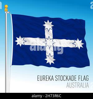 Eureka Stockade historical flag, Australia 1854, vector illustration Stock Vector