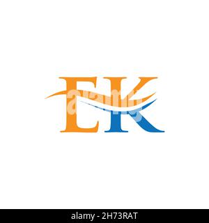 Initial EK letter business logo design vector template with minimal and modern trendy. Stock Vector