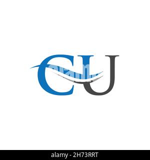Initial CU letter business logo design vector template with minimal and modern trendy. Stock Vector