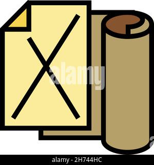 kraft paper list color icon vector illustration Stock Vector