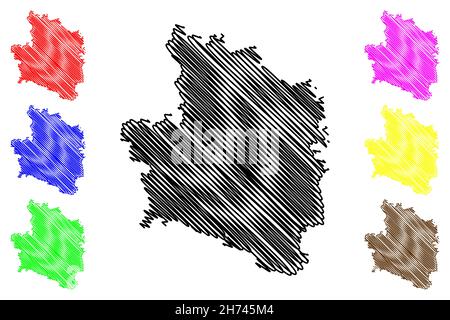 Bijapur district (Karnataka State, Republic of India, Belgaum Division) map vector illustration, scribble sketch Vijayapura map Stock Vector