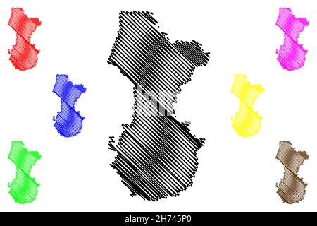 Bhopal district (Madhya Pradesh State, division, Republic of India) map vector illustration, scribble sketch Bhopal map Stock Vector