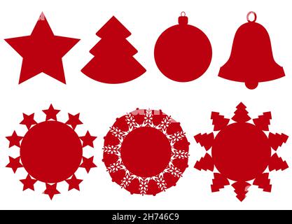 Set of christmas stickers. Vector illustration. Stock Vector