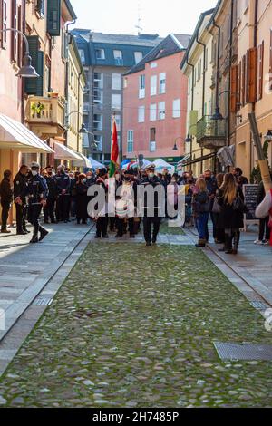 MONTECCHIO EMILIA, ITALY - Oct 24, 2021: The famous San Simone festival and a lot of people Stock Photo