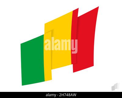 Mali flag in an abstract ripped design. Modern design of the Mali flag. Vector icon. Stock Vector