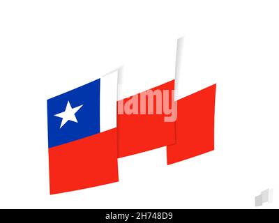 Chile flag in an abstract ripped design. Modern design of the Chile flag. Vector icon. Stock Vector