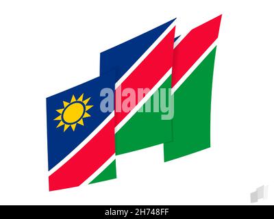 Namibia flag in an abstract ripped design. Modern design of the Namibia flag. Vector icon. Stock Vector
