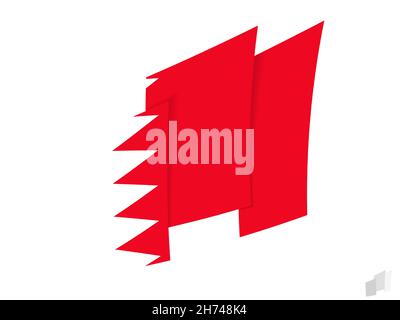 Bahrain flag in an abstract ripped design. Modern design of the Bahrain flag. Vector icon. Stock Vector