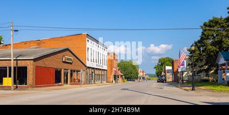 Golconda, Illinois, USA - August 24, 2021: The Old Business District on Main Street Stock Photo