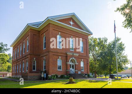 Golconda, Illinois, USA - August 24, 2021:The Historic Pope County Courthouse Stock Photo