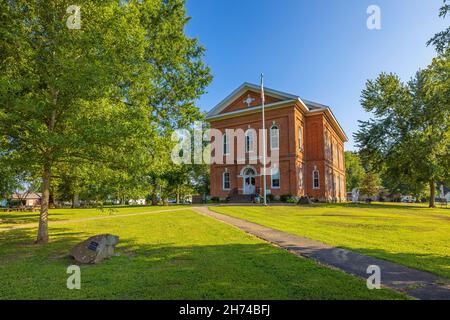 Golconda, Illinois, USA - August 24, 2021:The Historic Pope County Courthouse Stock Photo