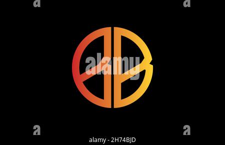 Alphabet BB or BB illustration monogram vector logo template in round shape Stock Vector