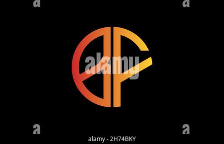 Alphabet BF or FB illustration monogram vector logo template in round shape Stock Vector