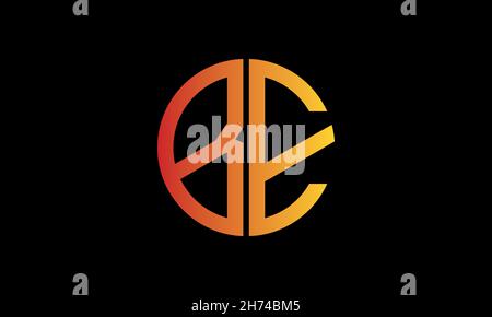 Alphabet BE or EB illustration monogram vector logo template in round shape Stock Vector