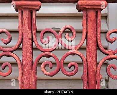 Ancient window with grid detail Stock Photo