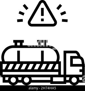 hazardous waste transporter line icon vector illustration Stock Vector