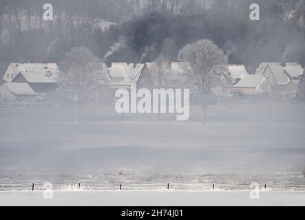 Village  of Wahmbeck, Bodenfelde, district of Northeim, Lower Saxony, Germany, Europe Stock Photo