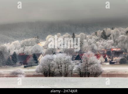 Village  of Wahmbeck, Bodenfelde, district of Northeim, Lower Saxony, Germany, Europe Stock Photo