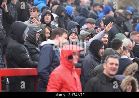 Accrington, UK. 20th Nov, 2021. Sheffield players warm up in Accrington ...