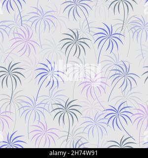 Artistic trendy vector seamless pattern of palm trees. Modern elegant ditsy repeat texture all over design of plants. Nature background for textile Stock Vector