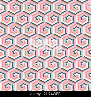 Elegant trendy vector seamless geometric pattern. All over design ornamental repeat texture abstract background of hexagons for printing and textile Stock Vector