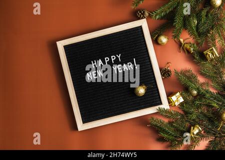 Pinetop Holiday Festival And Christmas Tree Lighting 2022 Light Board With Text 2022 Happy Holidays. Flat Lay With Fir Twigs And Xmas  Decorations Around Light Box. Pine Cones, Red Wooden Hearts And Glass Stock  Photo - Alamy