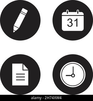 Time management icons set Stock Vector