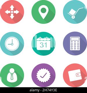 Delivery service flat design icons set Stock Vector