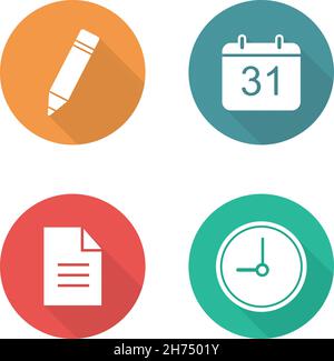 Organizer flat design icons set Stock Vector