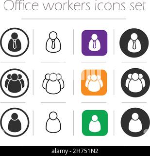 Office workers icons set Stock Vector