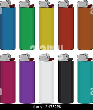 Disposable lighters set Stock Vector