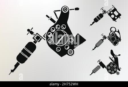 Grunge tattoo machines prints Stock Vector