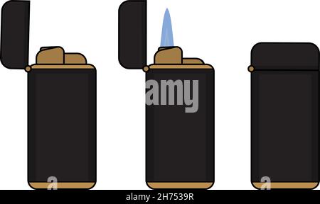 Cigar lighter. In different states Stock Vector