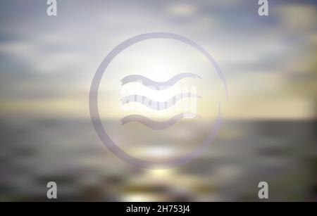 Ocean sunset. Blur background Stock Vector