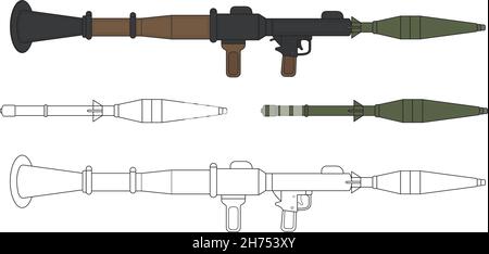 Rocket launcher with missiles Stock Vector