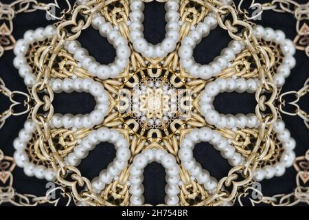 Abstract Golden Forms mandala design. Esoteric seamless background. Stock Photo