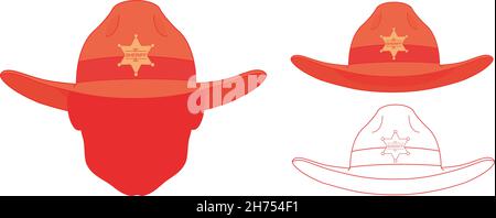 Wild west old fashion sheriff hat Stock Vector